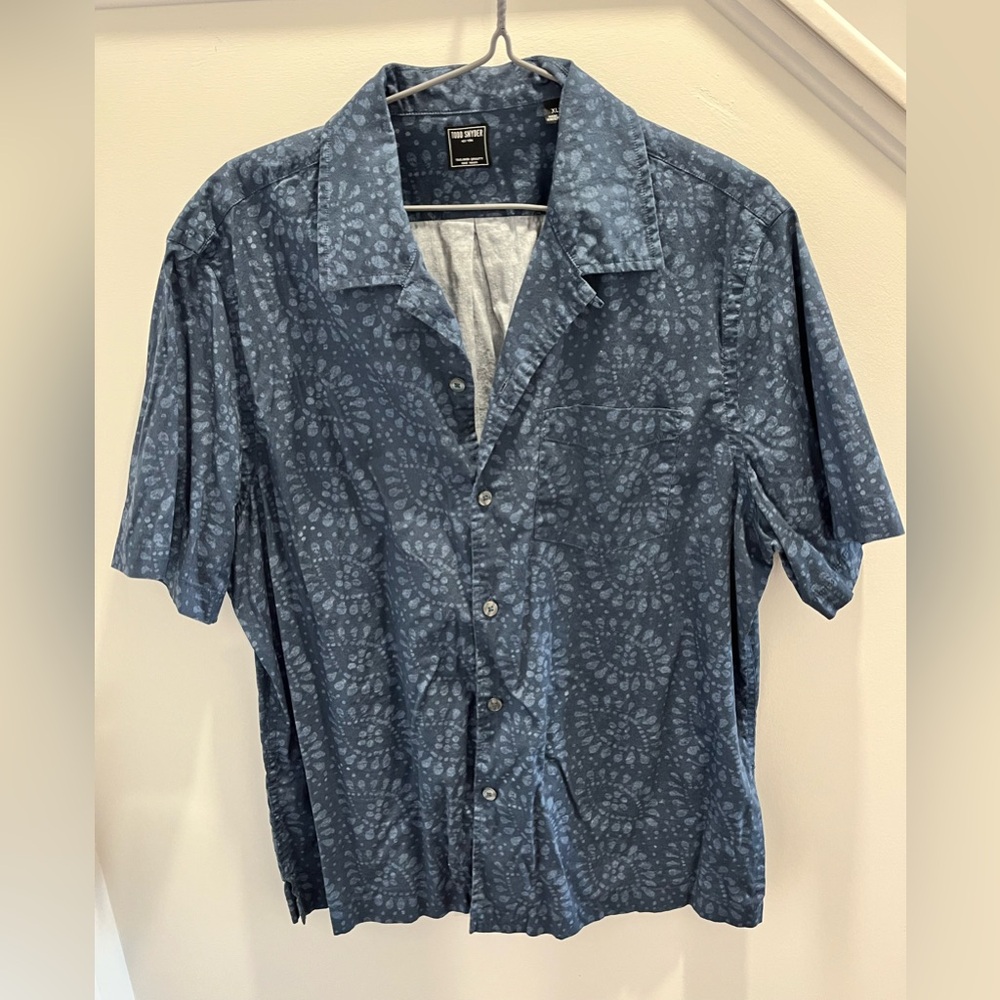 Men's Todd Snyder Blue Patterned Shirt